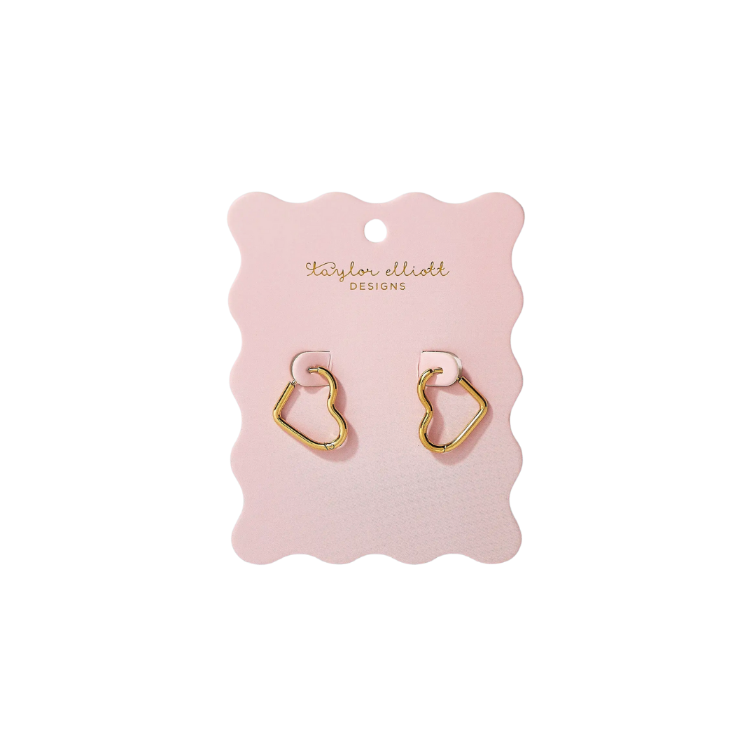 Josephine Gold Heart Huggie Earrings