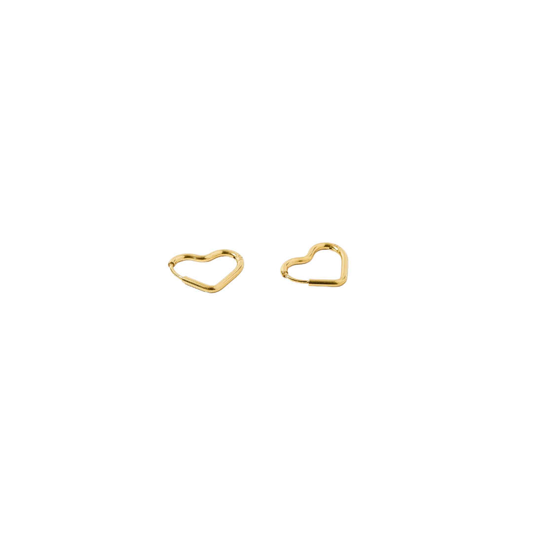 Josephine Gold Heart Huggie Earrings