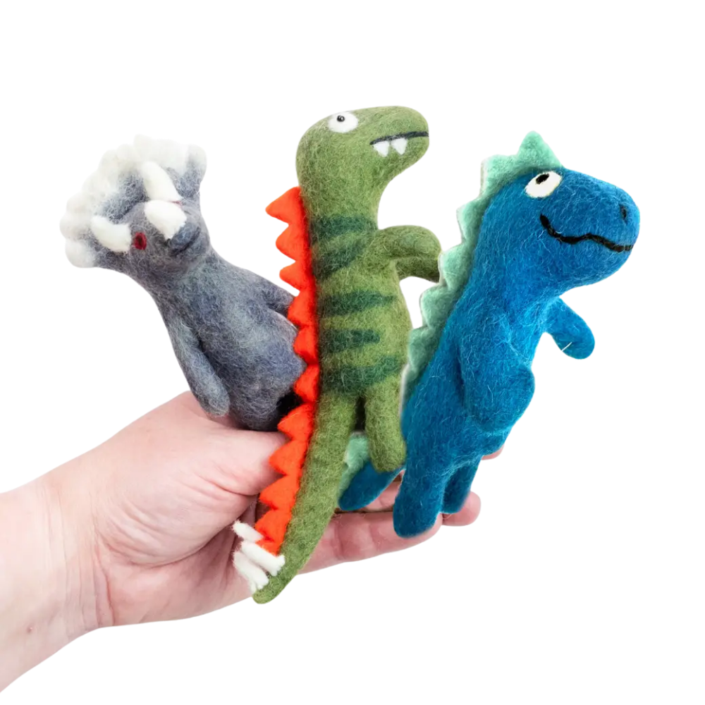 Assorted Dinosaur Felt Finger Puppets
