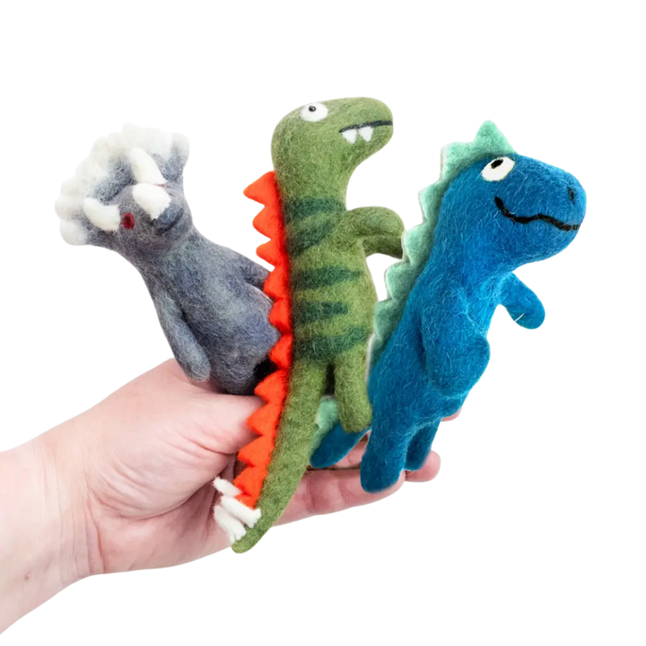 Assorted Dinosaur Felt Finger Puppets