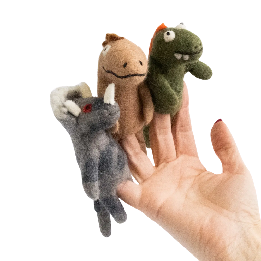 Assorted Dinosaur Felt Finger Puppets