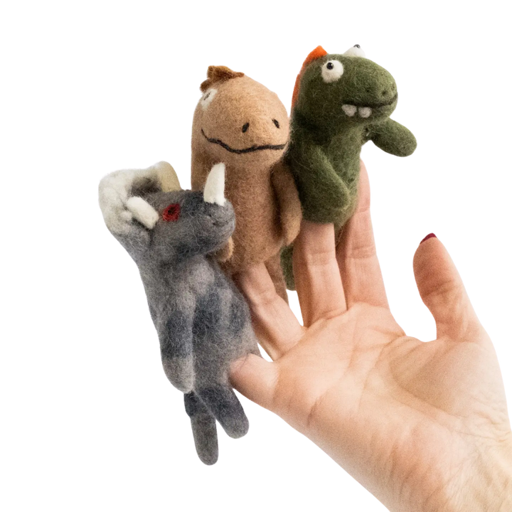 Assorted Dinosaur Felt Finger Puppets