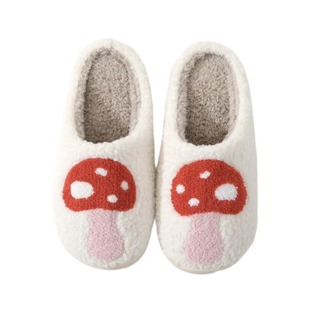 Fluffy Mushroom Slippers
