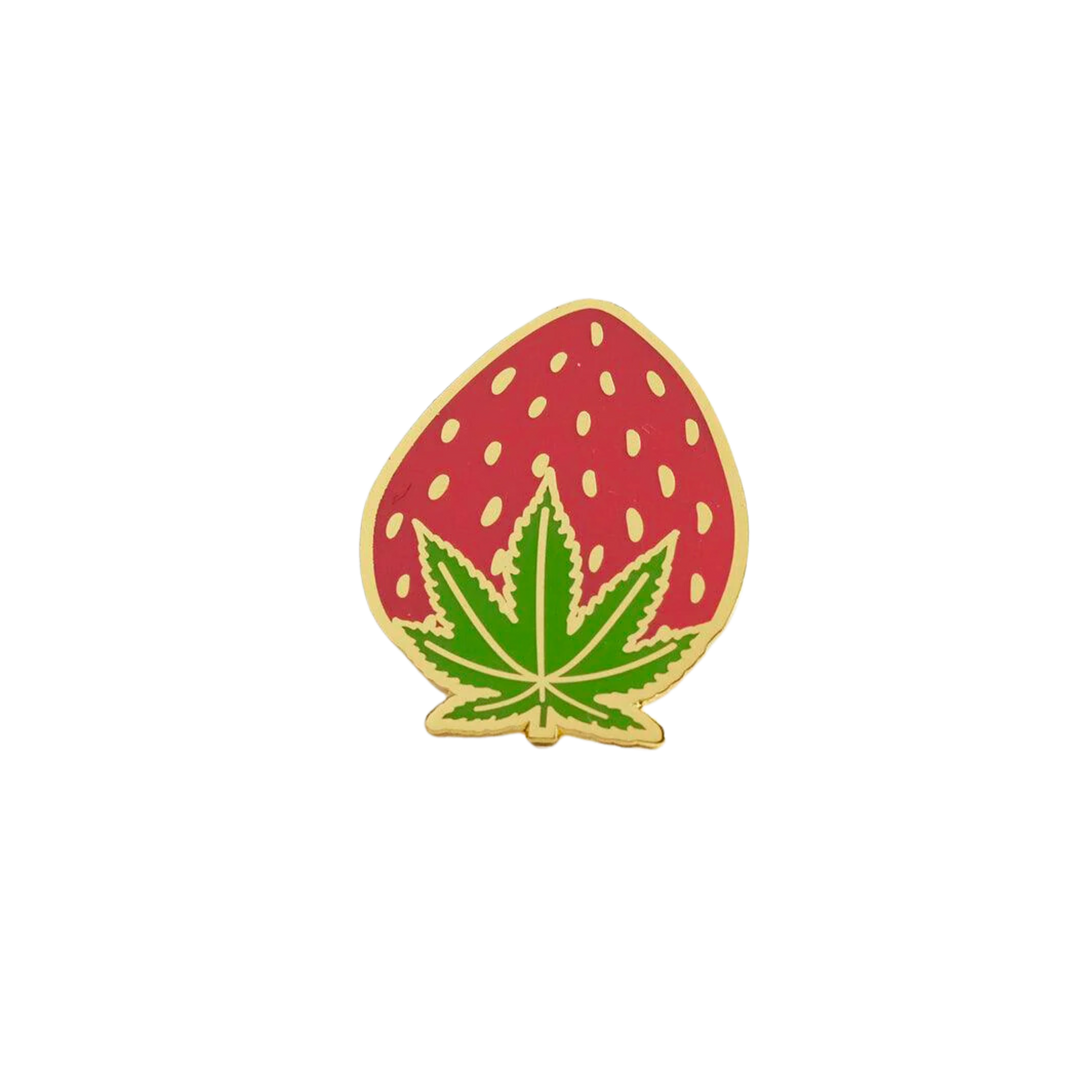 Strawberry Pin with Leaf