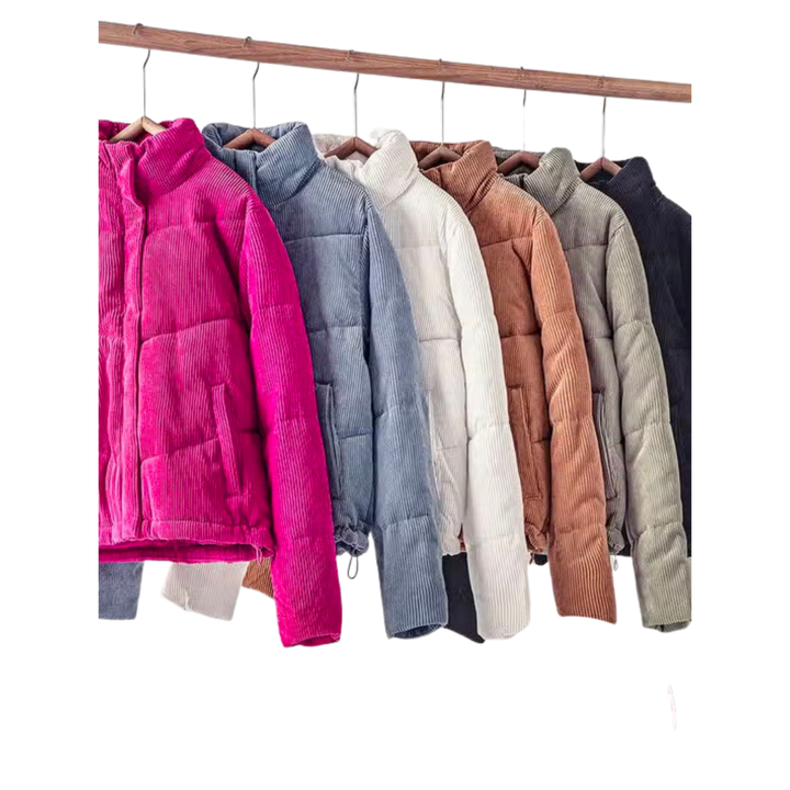 High Neck Corduroy Puffer Jacket