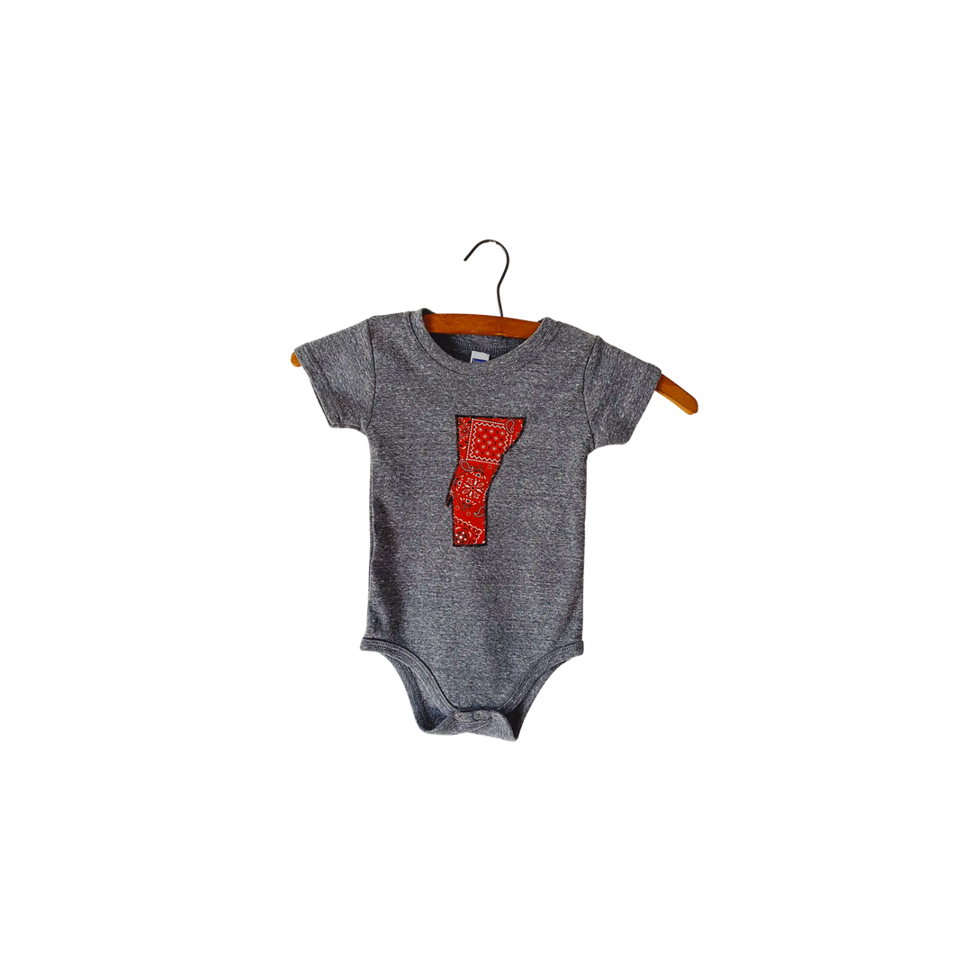 Vermont Gray  Bandana Onesie