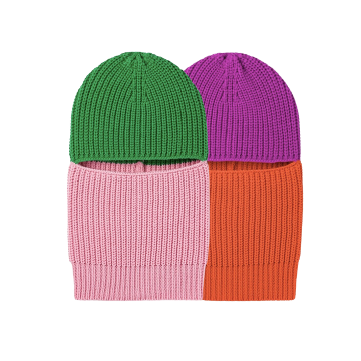 Ribbed Colorblock Balaclava