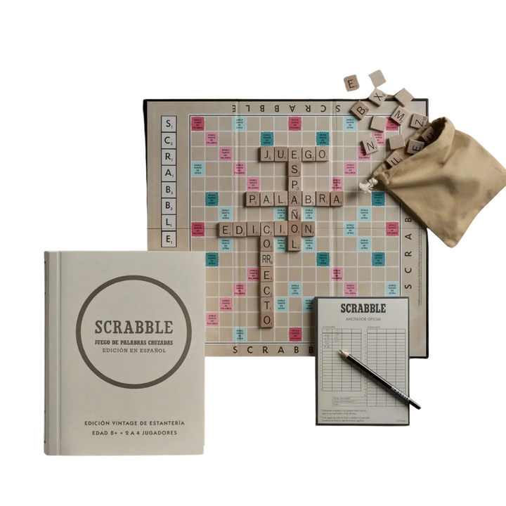 Scrabble Spanish Vintage Bookshelf Edition Board Game