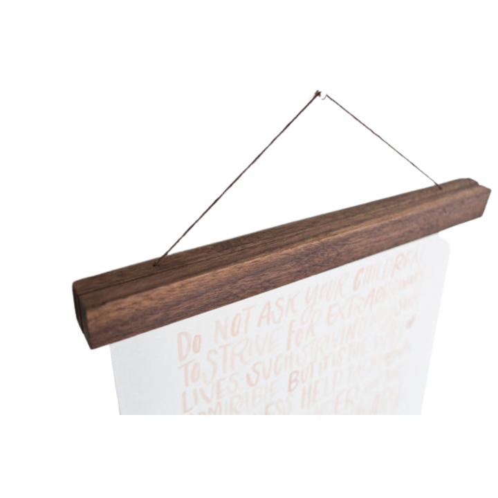 Wooden Poster Hanger -  Walnut 8 inches