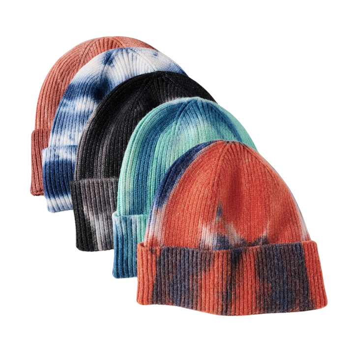 Tie Dye Print Fitted Cuffed Beanie