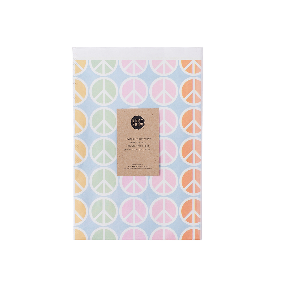 Peace Newsprint Giftwrap