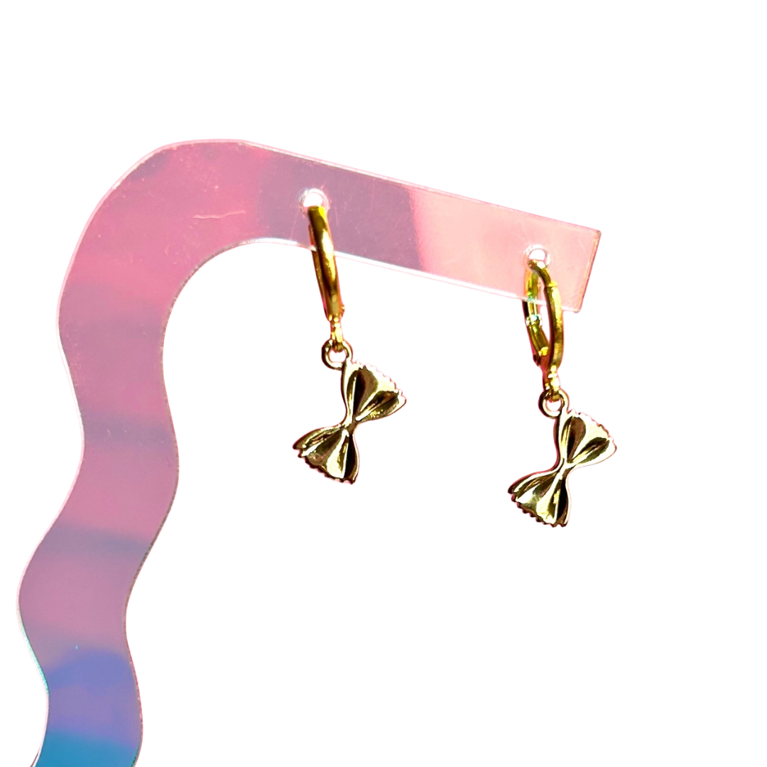 Gold Farfalle Hoop Earrings