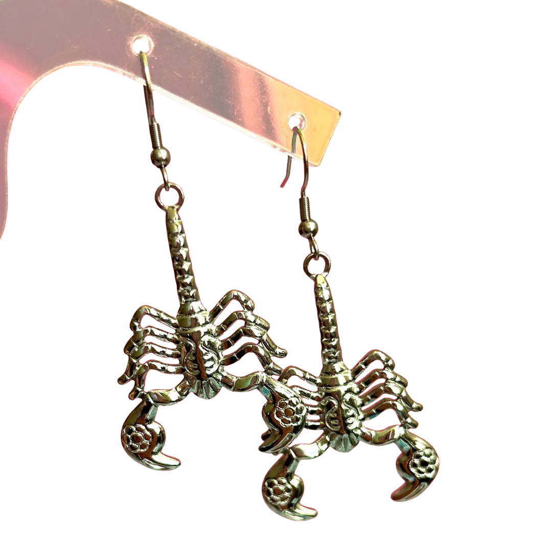 Silver Scorpion Earrings