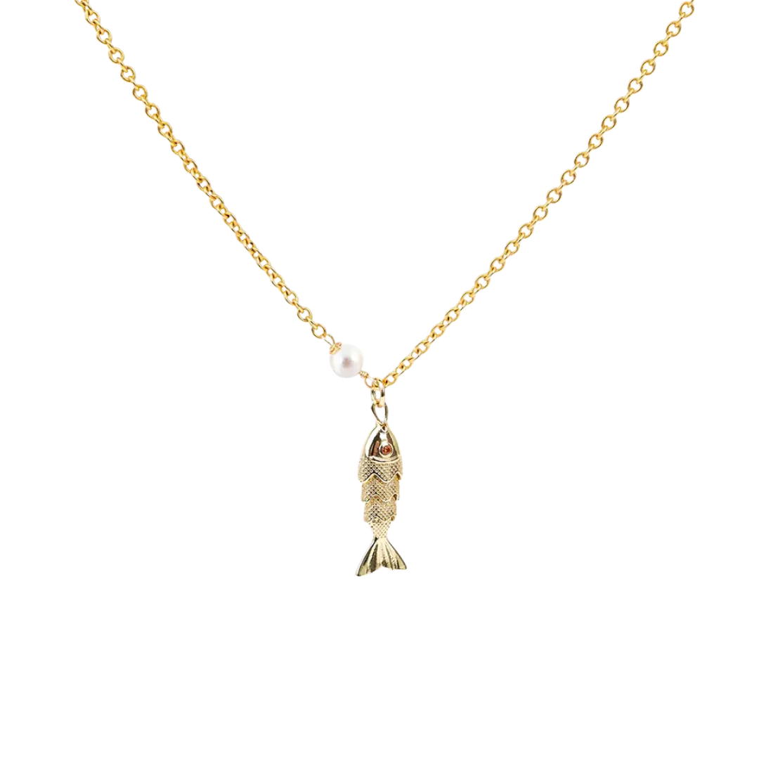 Fish & Pearl Necklace