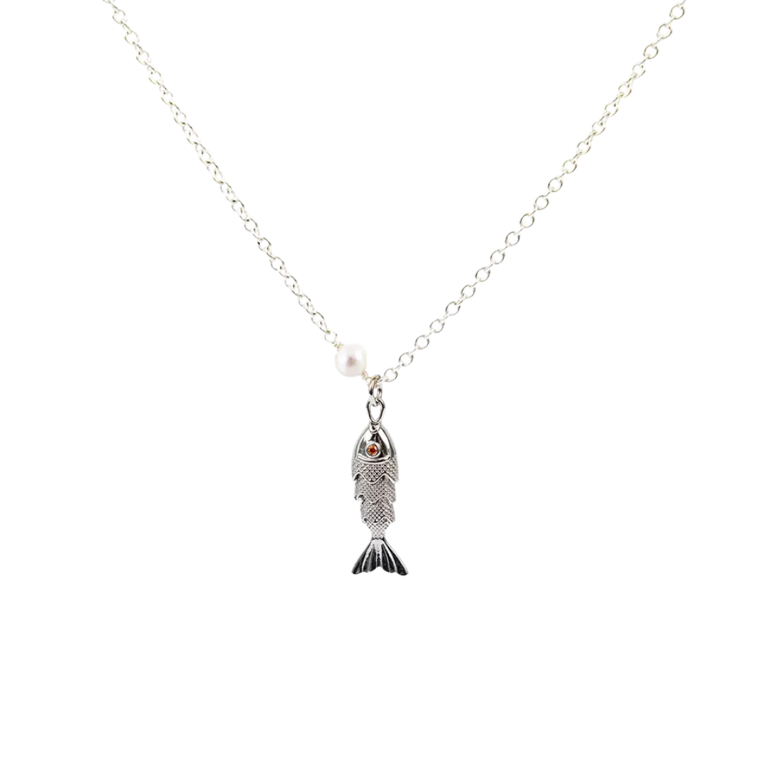 Fish & Pearl Necklace