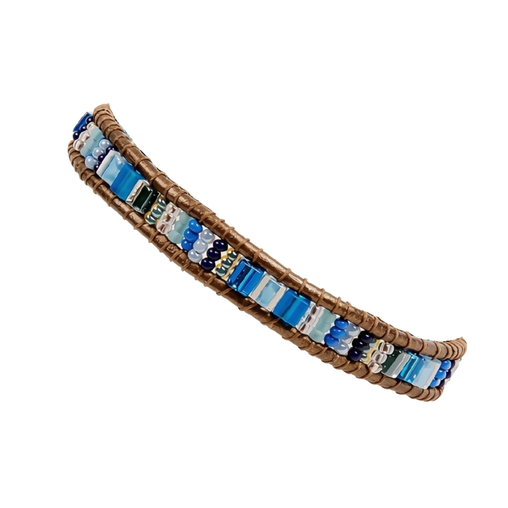 Miyuke Bead and Leather Bracelet
