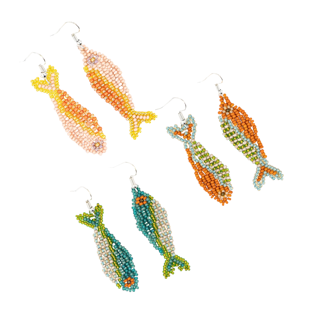 One Fish Two Fish Beaded Earrings