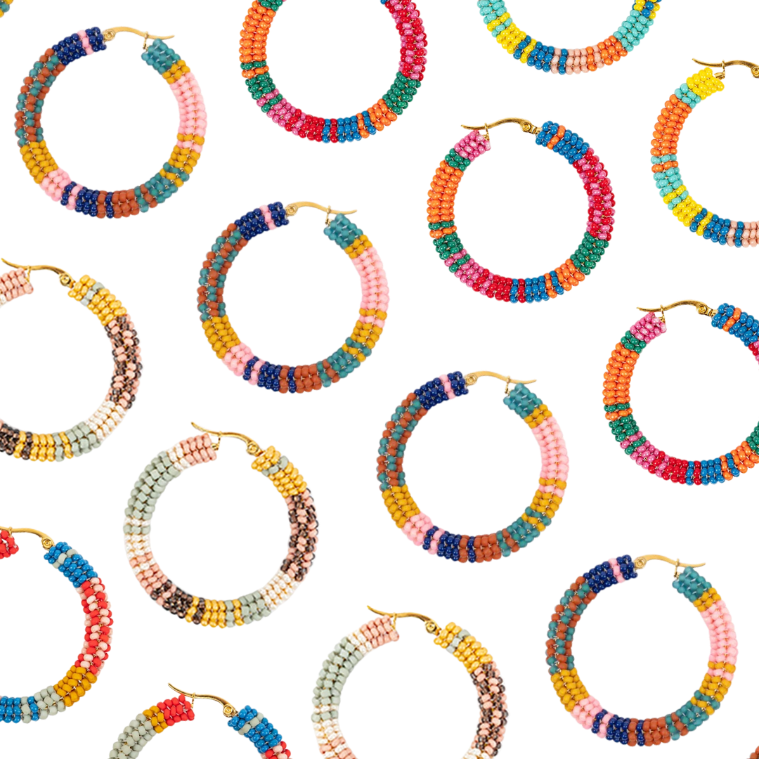 Patchwork Hoop Earrings