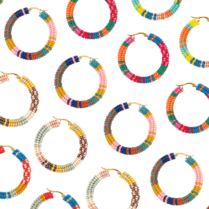 Patchwork Hoop Earrings