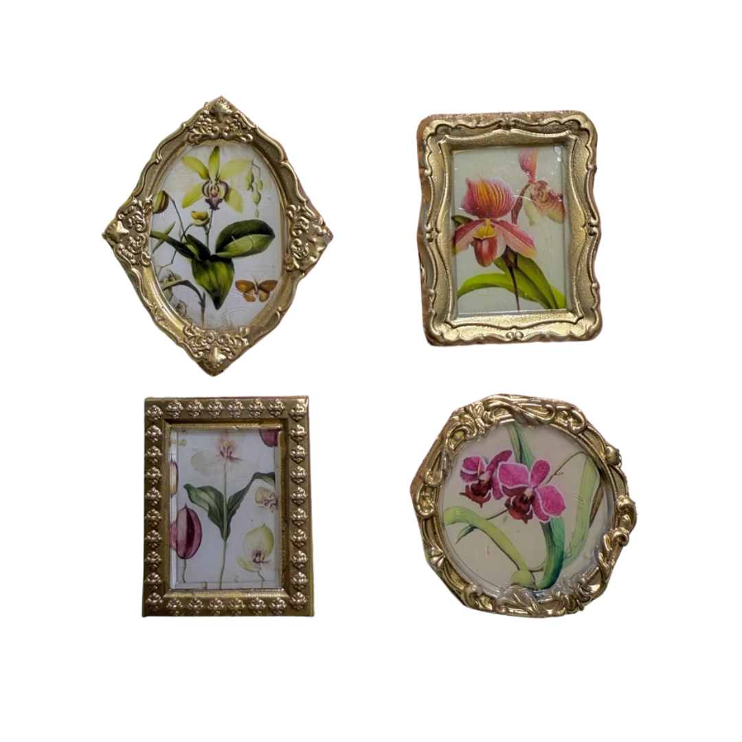 Mini Orchid Botanical Magnets (4ct)