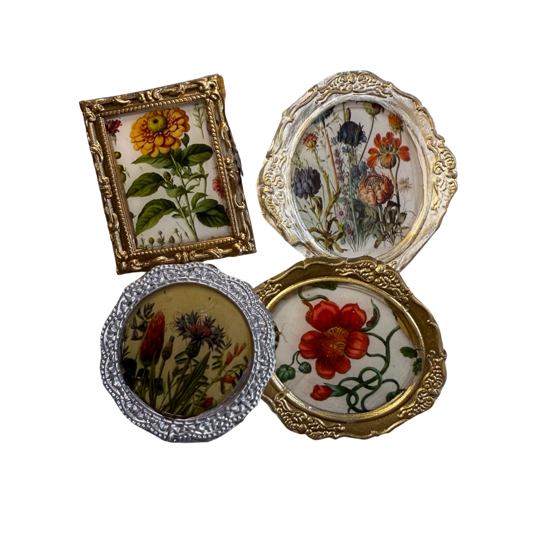 Mini Framed Vintage Floral Magnets (4ct)