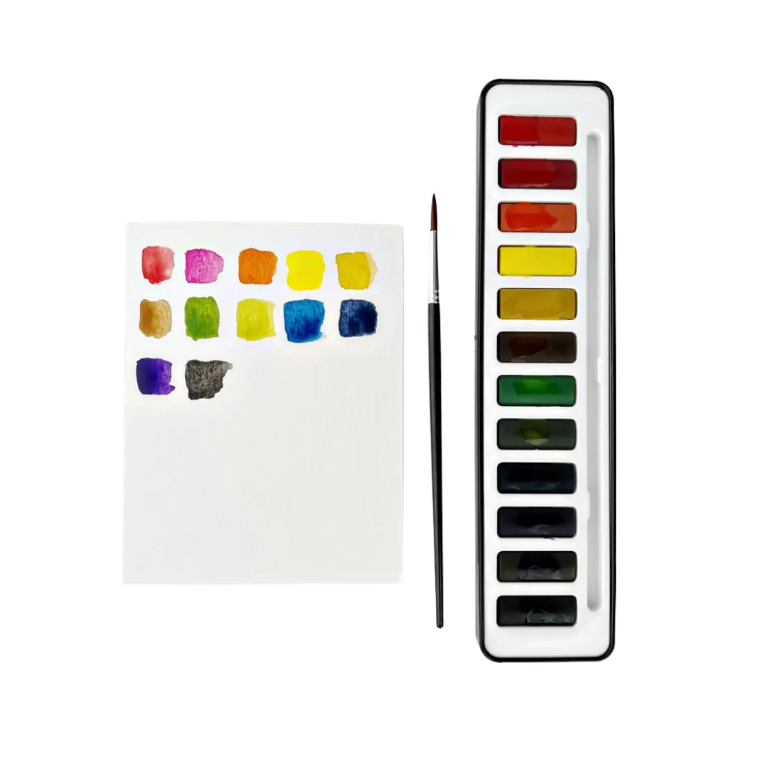 Watercolor Paint Set with Brush