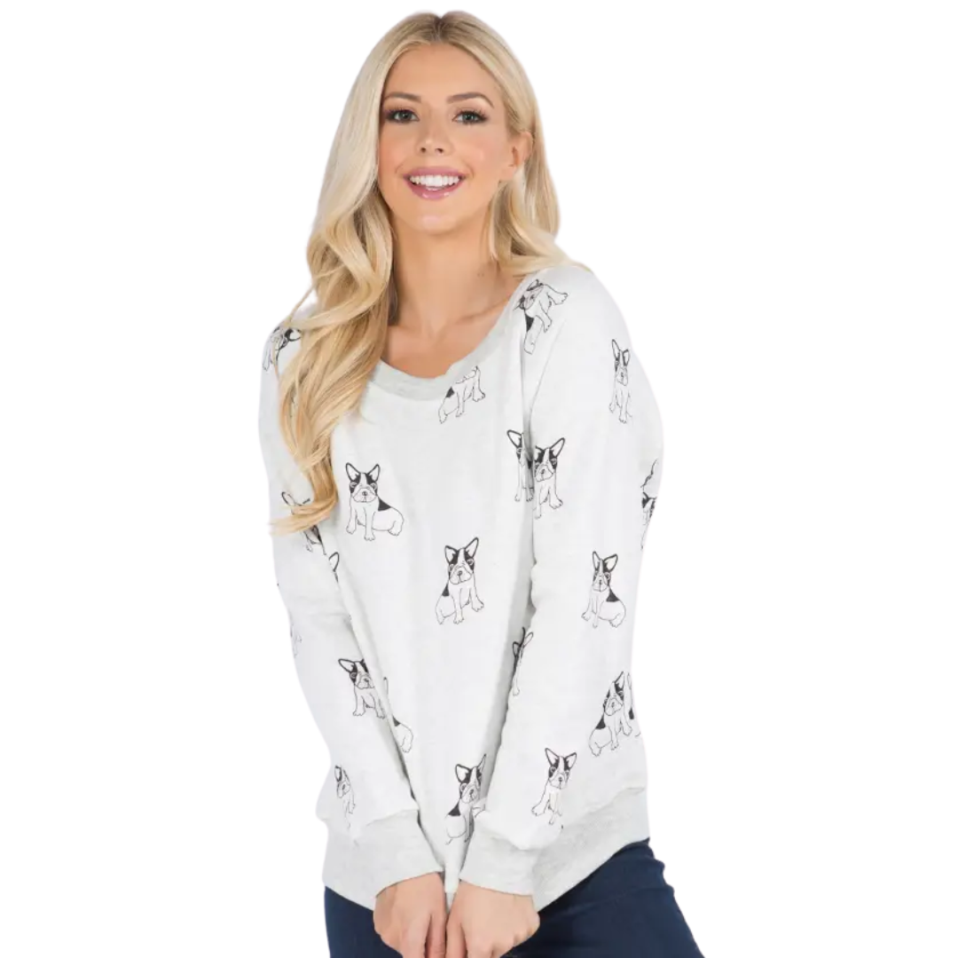Frenchie Dog Print Sweatshirt