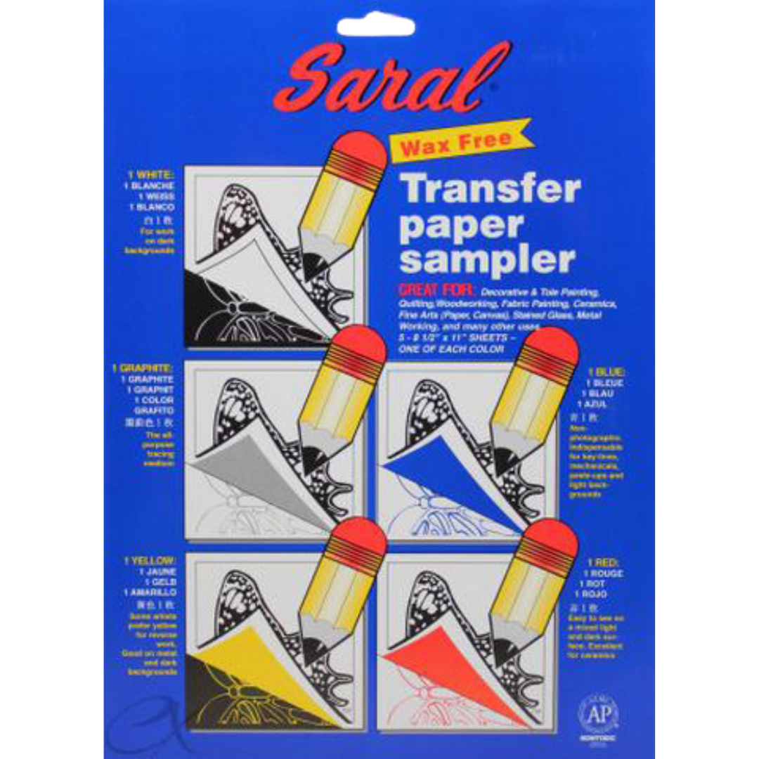 Saral Wax-Free Transfer Paper Sampler – 8.5" × 11" (5 Pack)