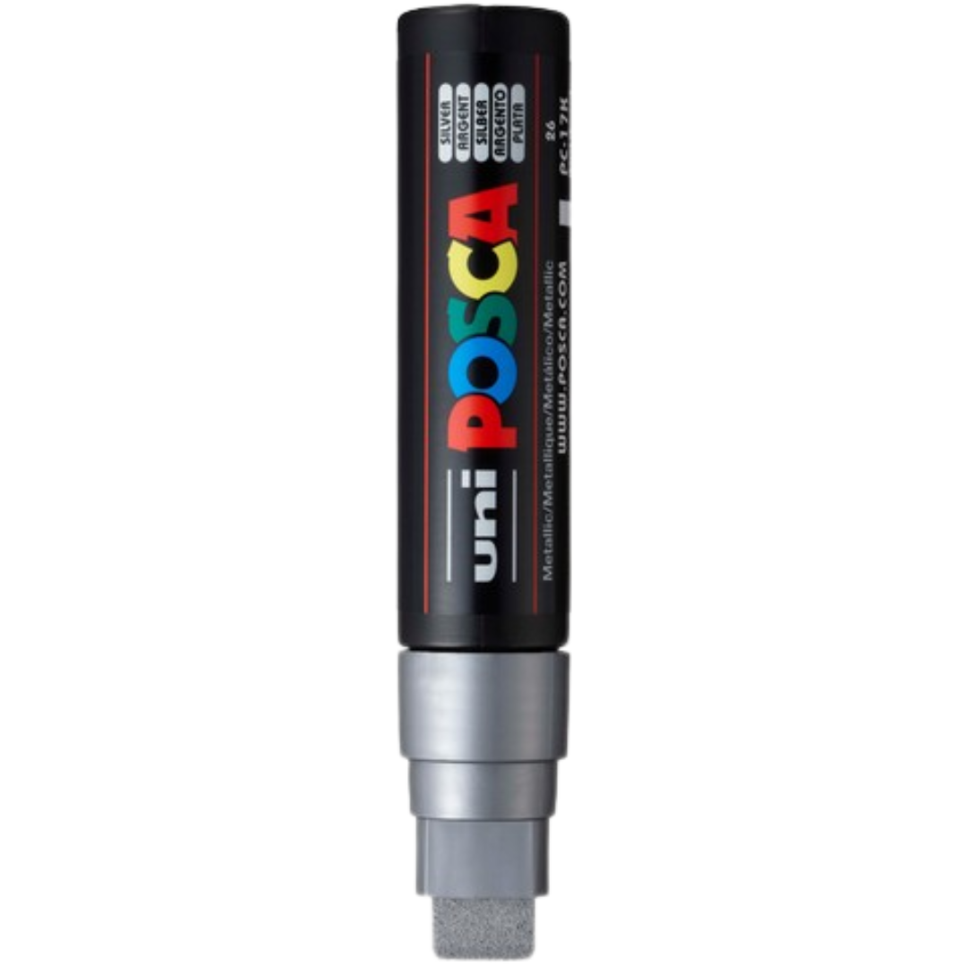 POSCA PC-17K Acrylic Paint Marker – Extra-Broad Chisel Tip - Silver