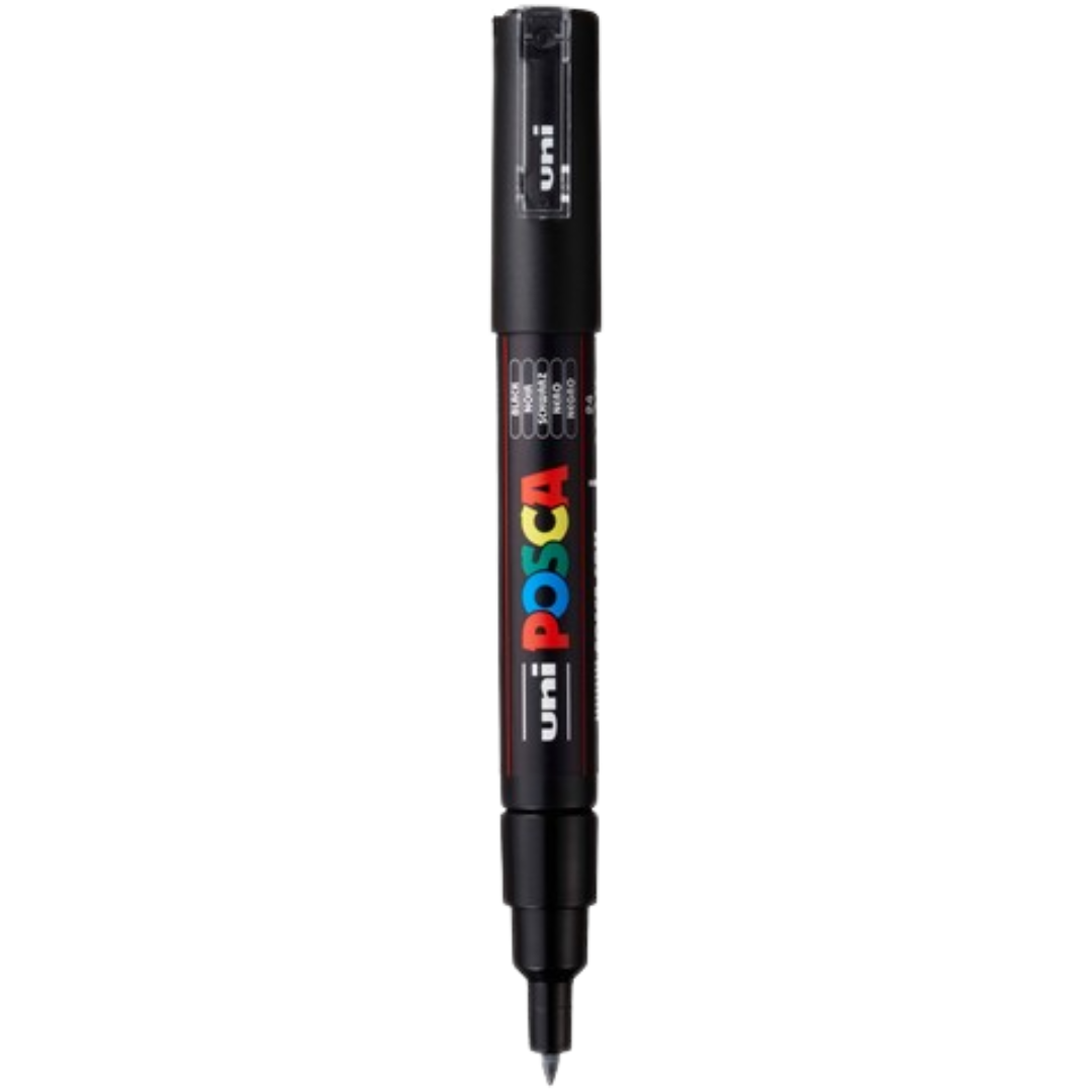 Posca PC-1M Acrylic Paint Marker – Extra-Fine Bullet Tip Black