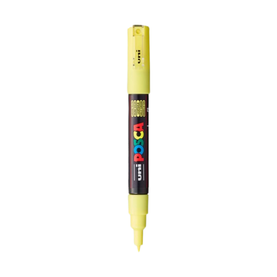 POSCA PC-1M Acrylic Paint Marker – Extra-Fine Tapered Bullet Tip Sun Yellow