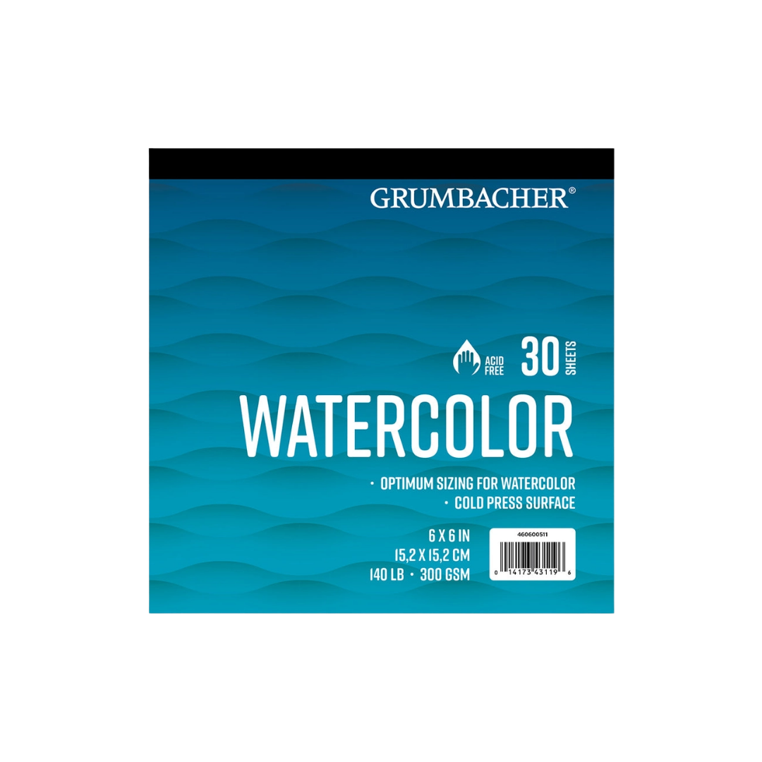 Grumbacher Watercolor Pad — 6″ × 6″ (Tape-Bound)