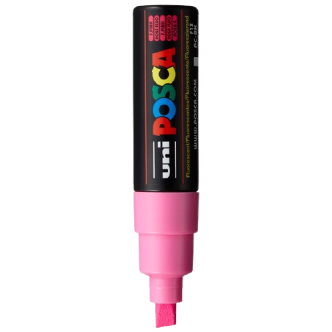 Posca PC-8K Paint Marker Broad Chisel Tip - Fluorescent Pink