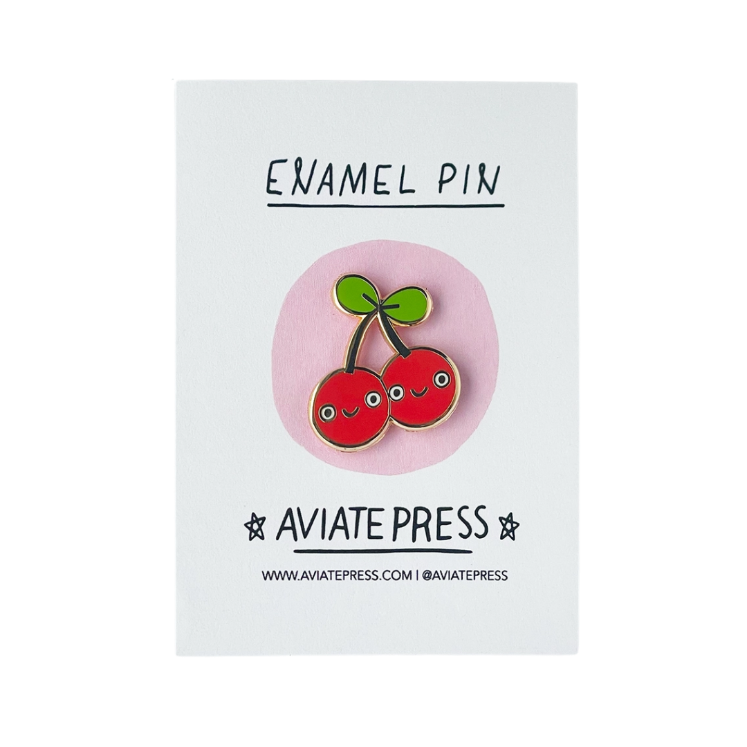 Red Cherries Enamel Pin