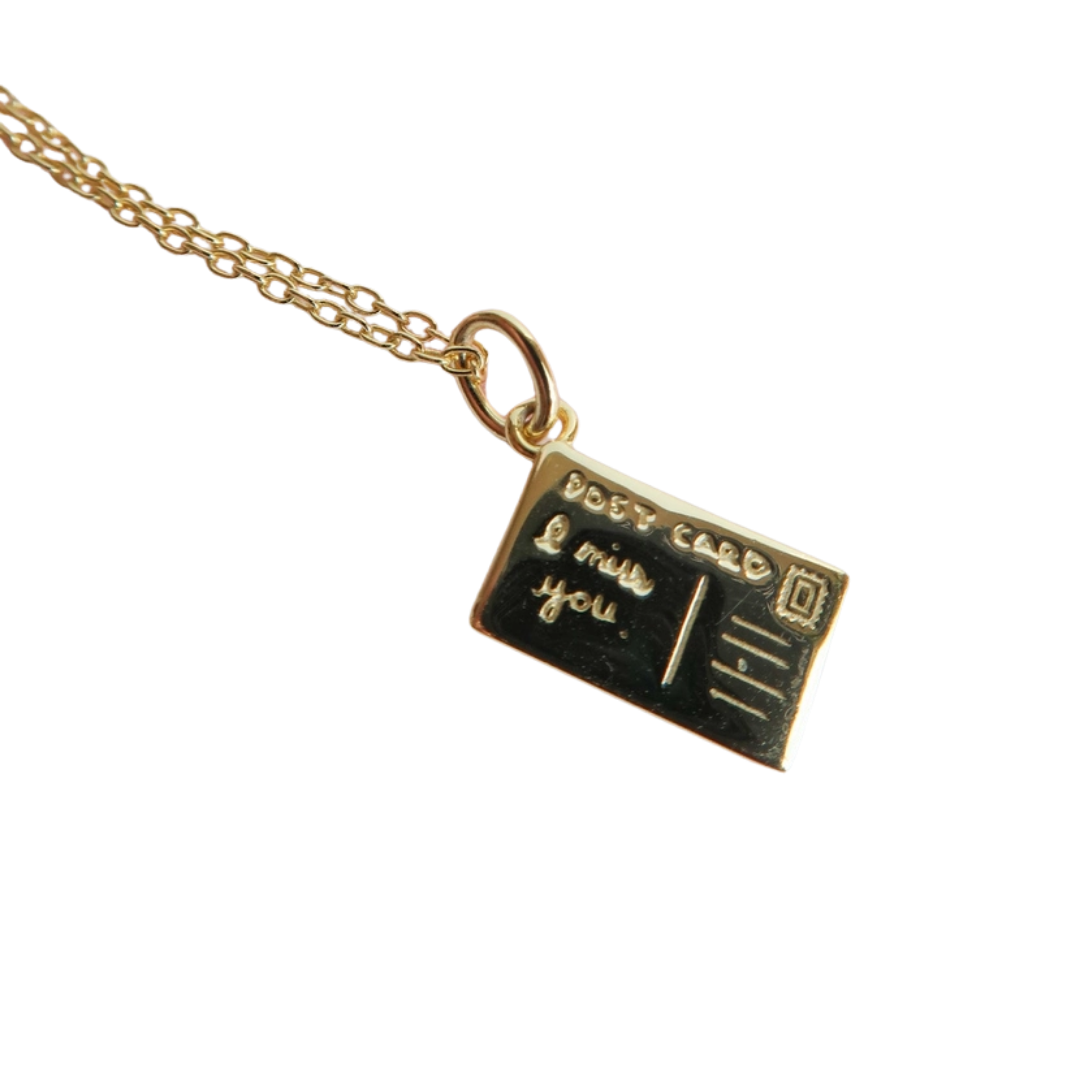 I Miss You Postcard Necklace