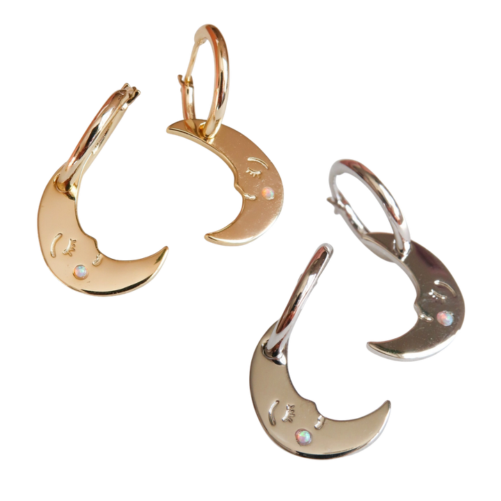 You are My Moonlit Secret Moon Hoop Earrings