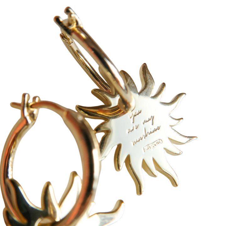 You are My Sunshine Sun Hoop Earrings