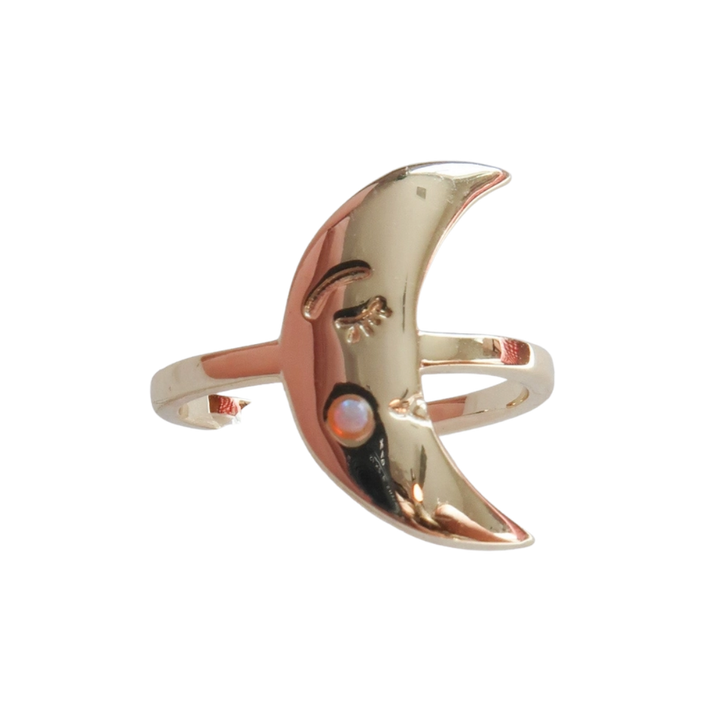 Adjustable Gold Moonstuck Ring