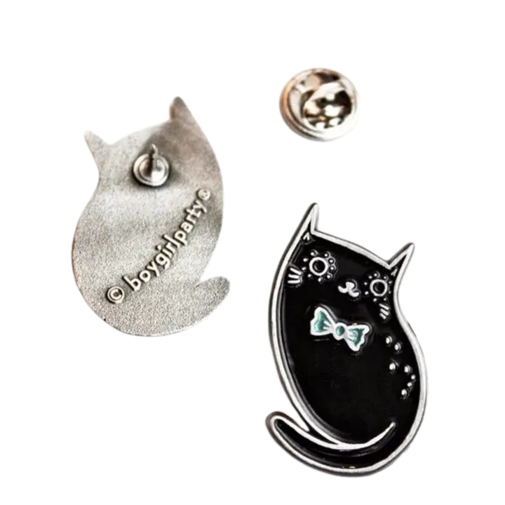 Black Cat Enamel Pin — Black Cat Pin — Cute Kawaii Witchy