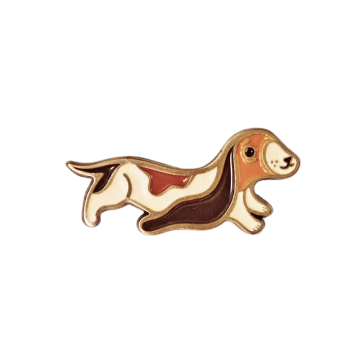 Basset Hound Enamel Pin – Dog Brooch