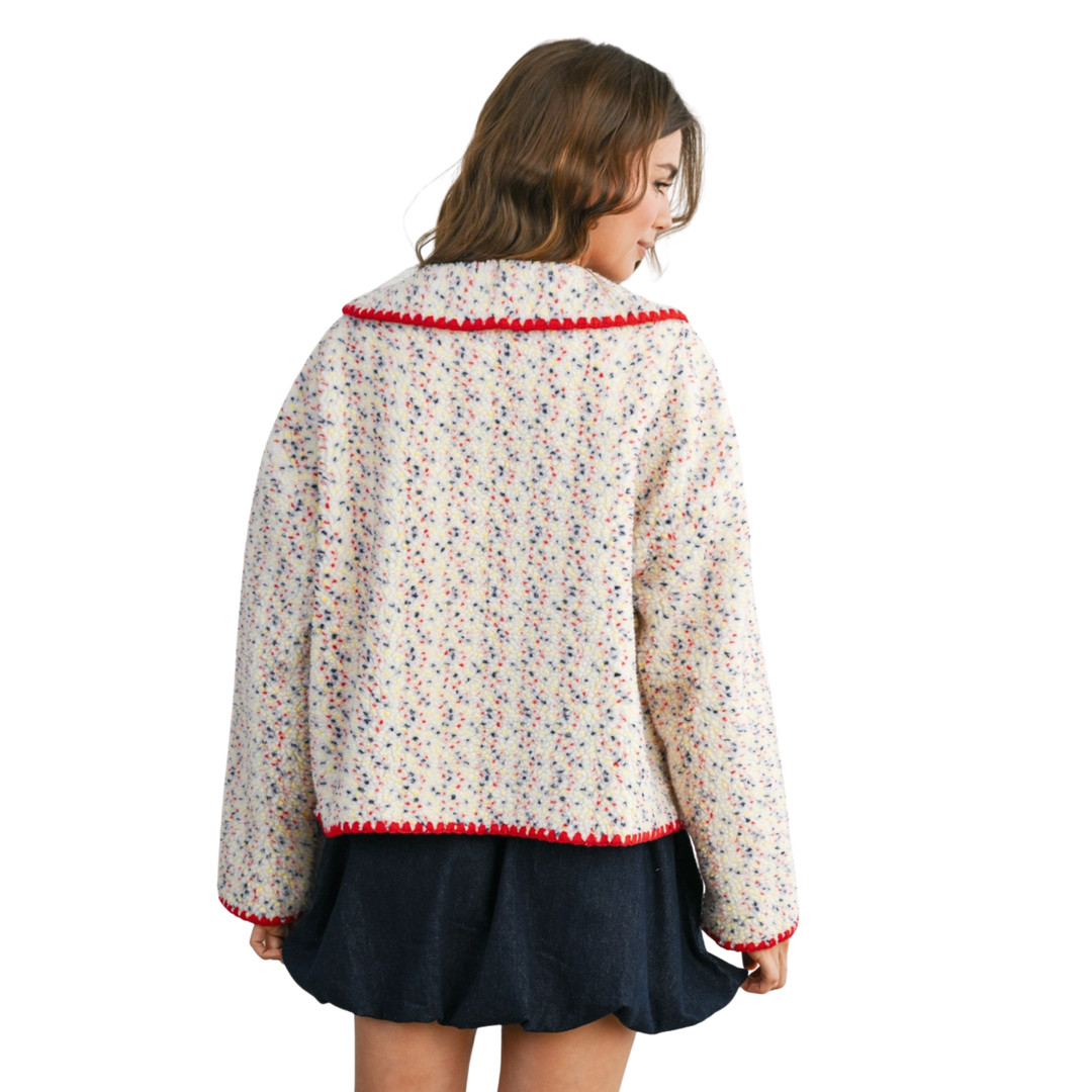 Buttoned Fleece Puffer Jacket