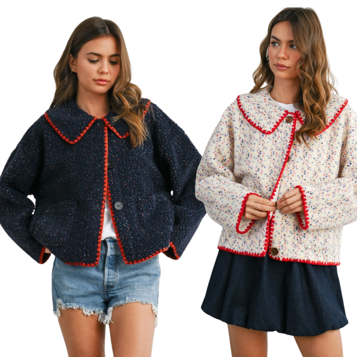 Buttoned Fleece Puffer Jacket