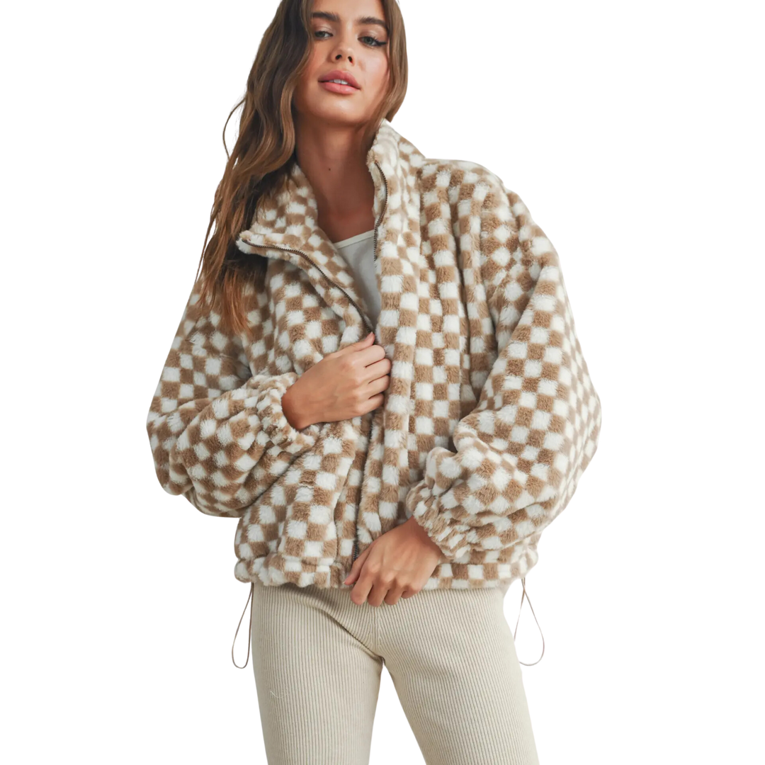 Checker Teddy Fall Jacket