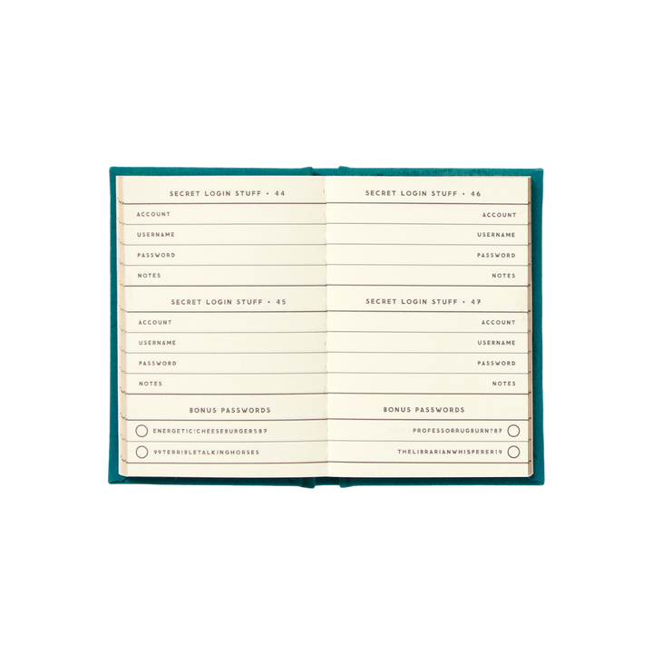 Definitely Not My Passwords - Password Diary