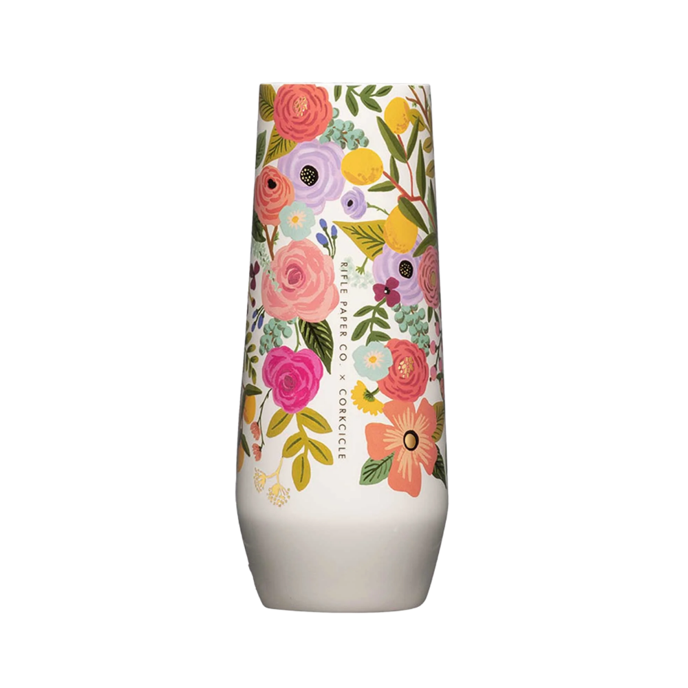 Garden Party Cream Stemless Flute (7oz)
