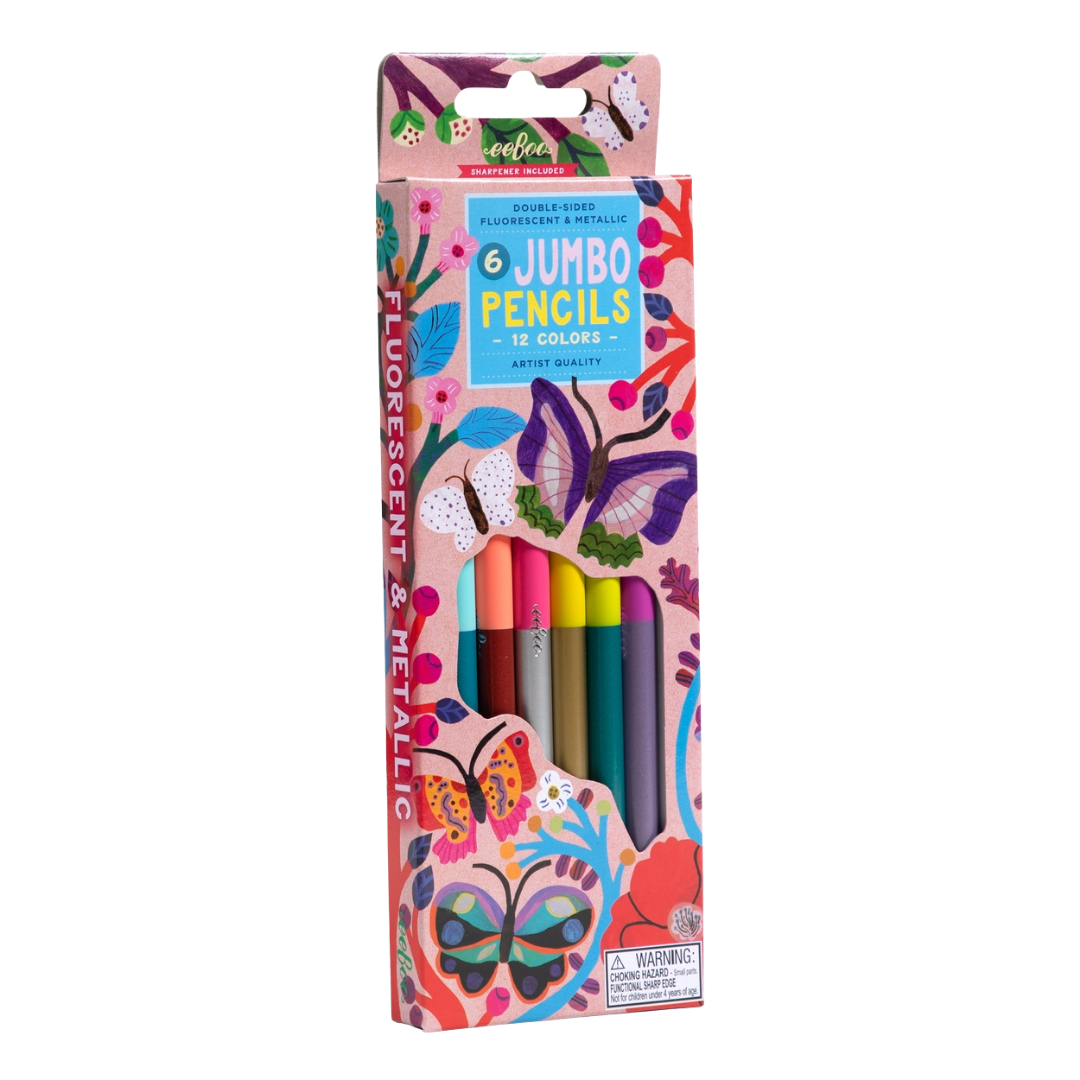 Butterflies 6 Jumbo Double-Sided Pencils