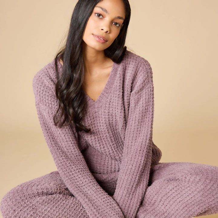 Marshmallow Waffle V-Neck Lounge Set
