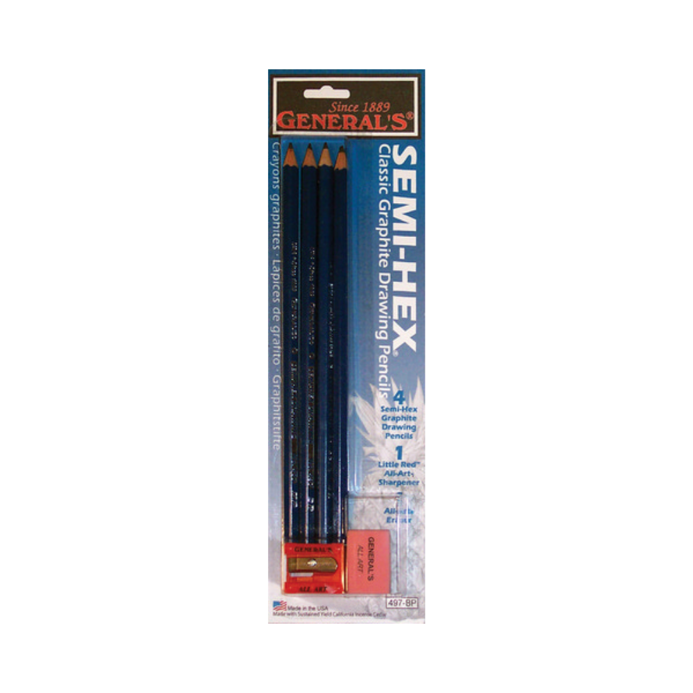 General's Semi-Hex Graphite Pencil 6pc Kit