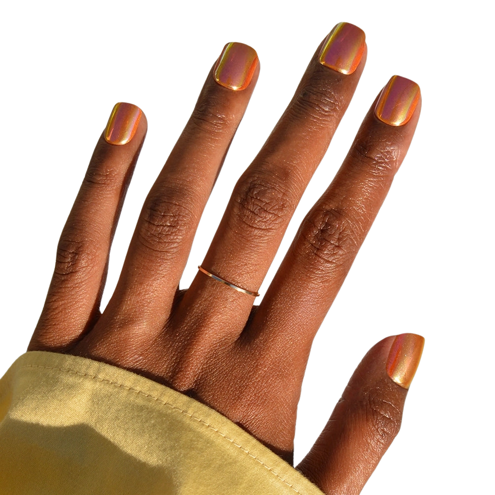 Papaya Chrome Press-On Nails