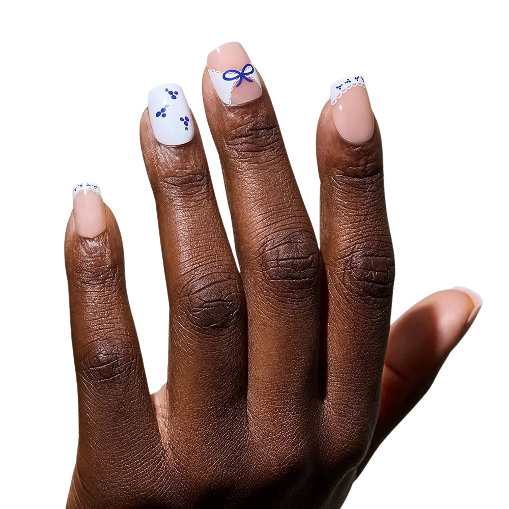 Blue A Kiss Short Squoval Press-On Nails